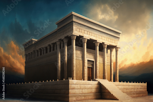 Obraz na plátně Illustration of the Temple of Solomon. Generative AI