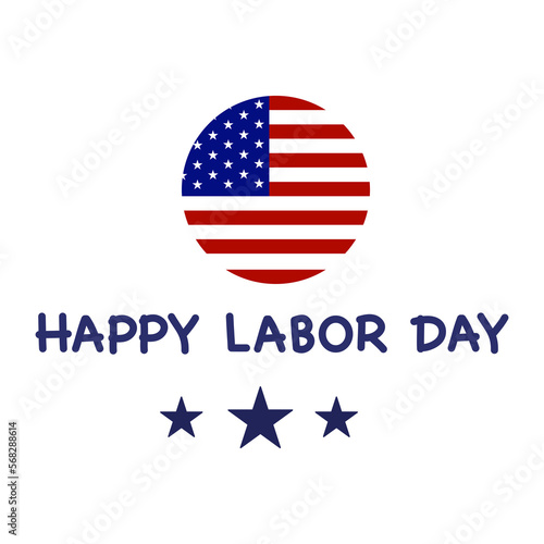 Happy Labor Day card on transparent background. 