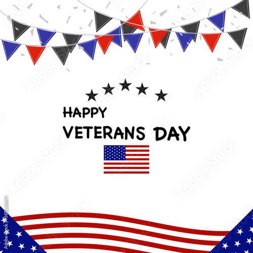 Happy Veterans day on transparent background.