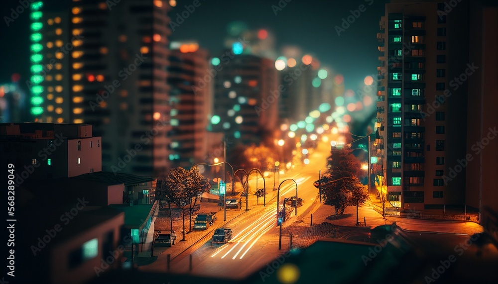 Night city. generative AI