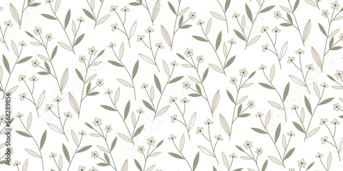 Minimalist floral pattern design for background and wallpaper