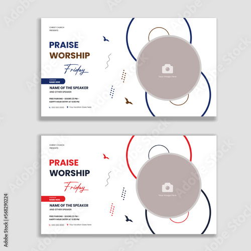 Church worship conference flyer social media post and web banner