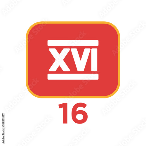 roman numeral icon color vector illustration design logo template flat style trendy collection