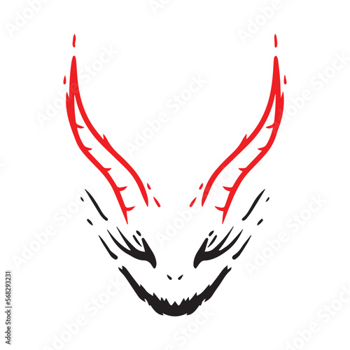 Amazing devil face tattoo illustration