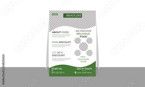 Flayer template for restaurant, banner , brochure, leaflet and advertisement  vector illustration. New food leaflet menu flayer, business flayer, food promotion ready print a4 size with editable shape