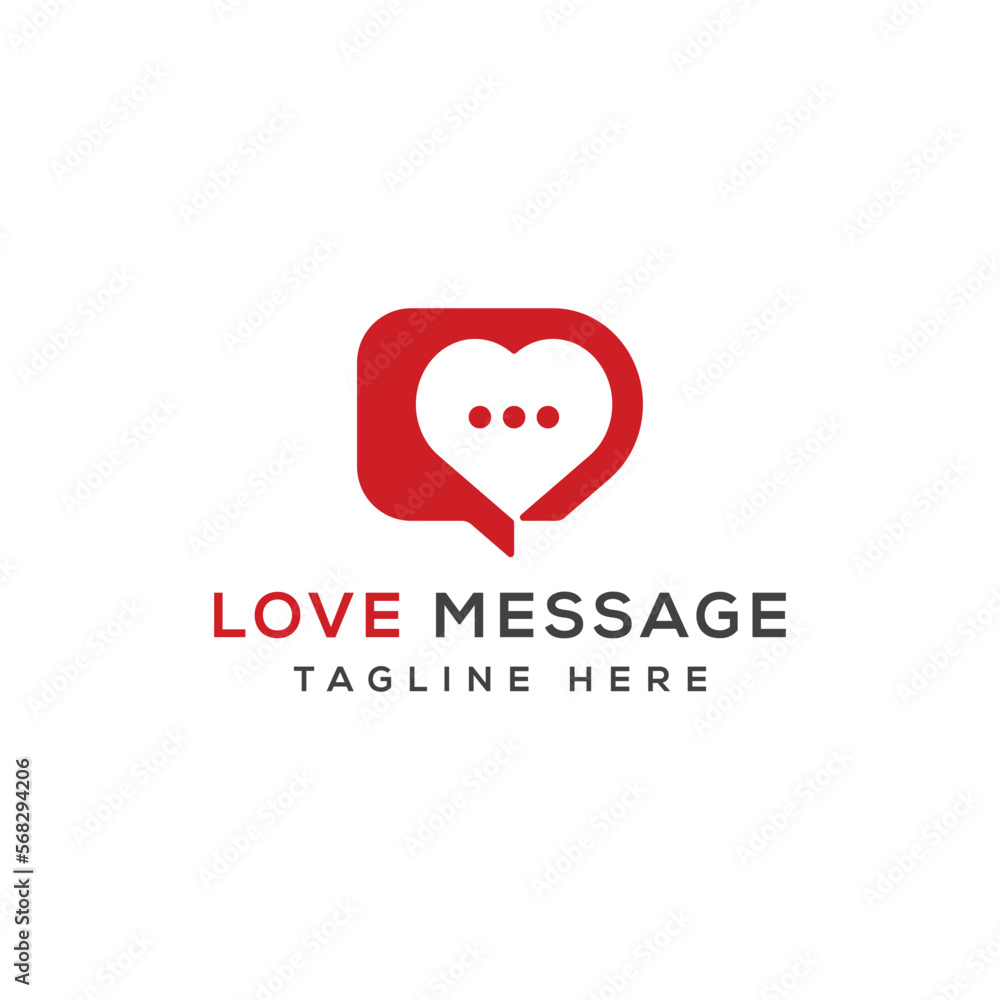 Obraz premium love message in heart logo design