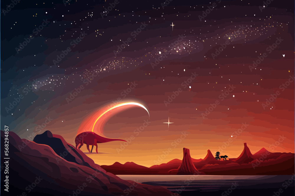 Dinosaur background Abstract landscape illustration vector graphic Dinosaur background Abstract landscape illustration vector graphic