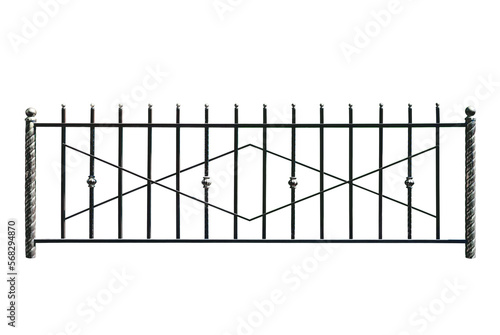 Decorative metal banisters, fence.