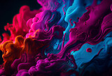 Colorful liquid in vibrant. Bright abstract background. Generative AI.