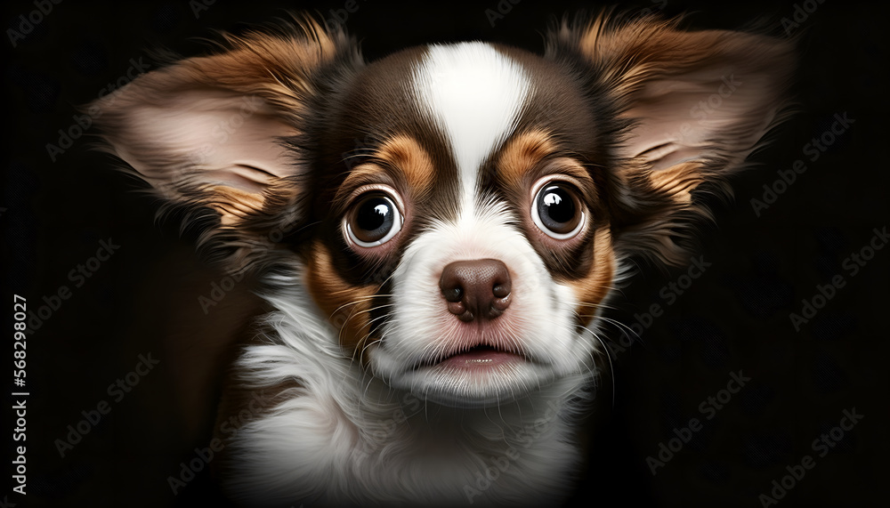 funny dog ​​with impressed expression digital illustration