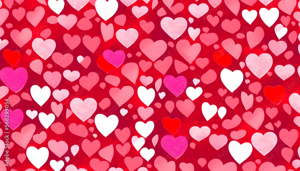 wallpaper hearts pattern, romance, valentine's day, vector illustration