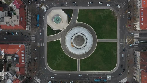 4K aerial video of The Meštrović Pavilion in Zagreb, Croatia 