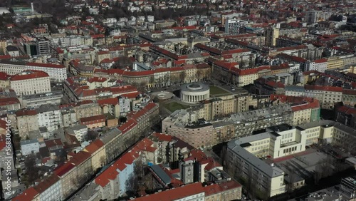 4k aerial video of Zagreb street.
