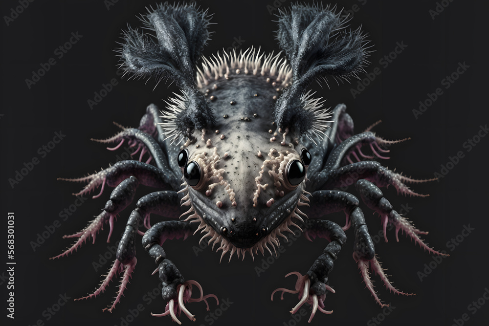 Obraz premium Hybrid Spider Axolotl dog animal Generative Ai