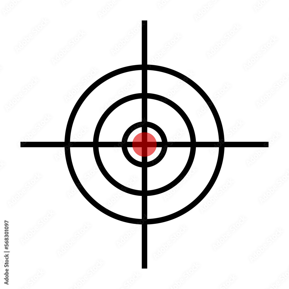 Red target icon. Aiming icon. Vector. Red target icon. Aiming icon. Vector.