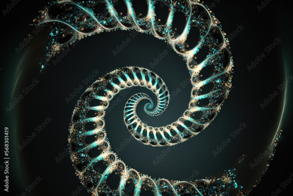 Fototapeta premium spiraling helix structure of the DNA gene. Generative AI