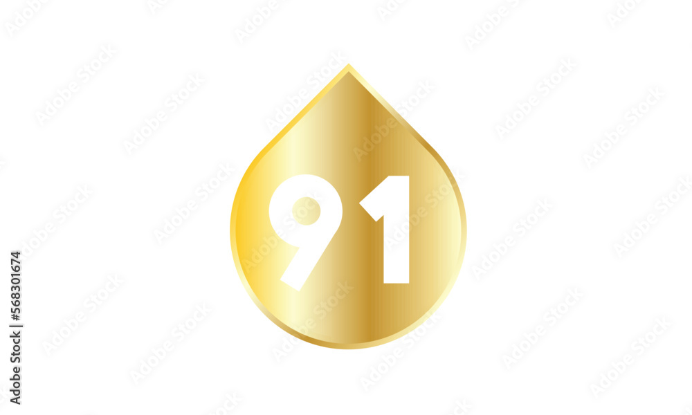 Number Gold Water Drop White Logo Number Gold Water Drop White Logo
