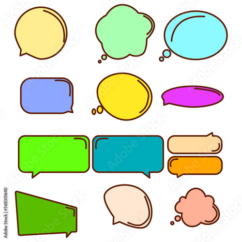 premium vector l Set bundle of empty speech bubbles colors, aesthetics sticker and amazing design.