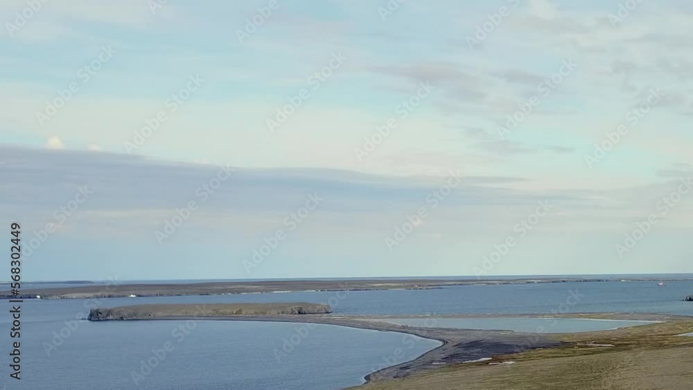 Novaya Zemlya aerial landscape of coast of Arctic Ocean and nature of quiet north in summer. Novaya Zemlya aerial landscape of coast of Arctic Ocean and nature of quiet north in summer.