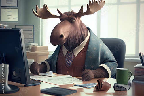 Moose Employee In An Office Generative AI