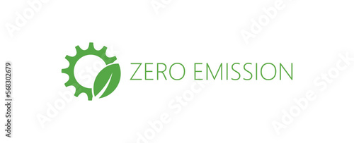 zero emission sign on white background	