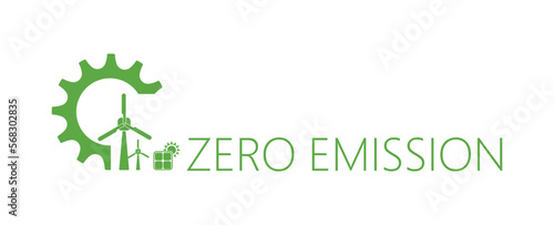 zero emission sign on white background	