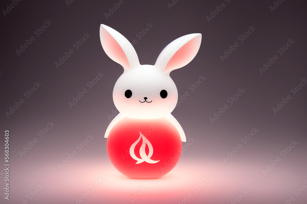 Fototapeta premium bunny rabbit lamp,generative ai