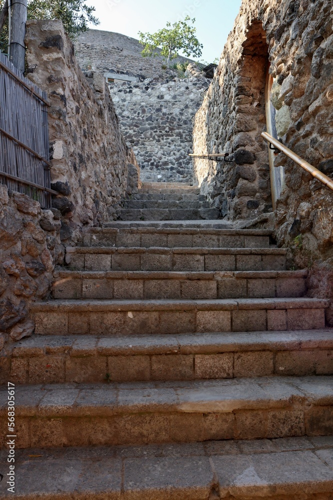 Ischia - Scalinata per il Carcere Borbonico al Castello Aragonese