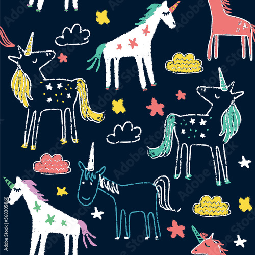 unicorn illustration print kids 