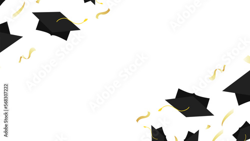 Frame  graduation  with Graduation cap , Congratulations Graduates Class 2023. Template for graduation design ,Vector illustration EPS 10
