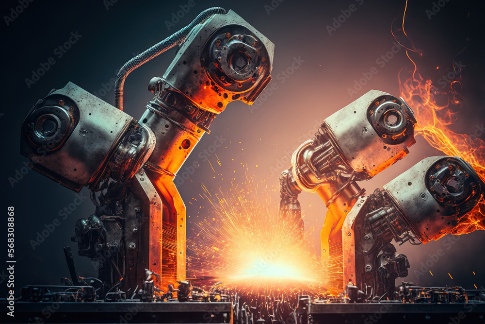 The movement is represented by team welding robots. in the market for automotive parts. Generative AI The movement is represented by team welding robots. in the market for automotive parts. Generative AI