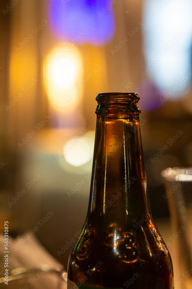 beer bottle in a bar