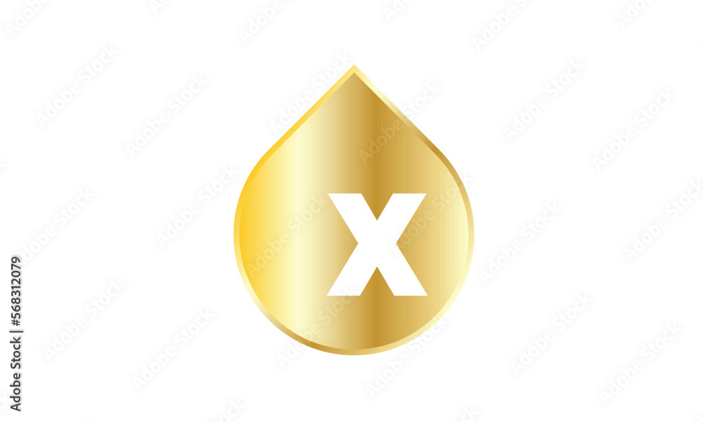 Water Logo Gold White Elegant Initial A to Z Water Logo Gold White Elegant Initial A to Z