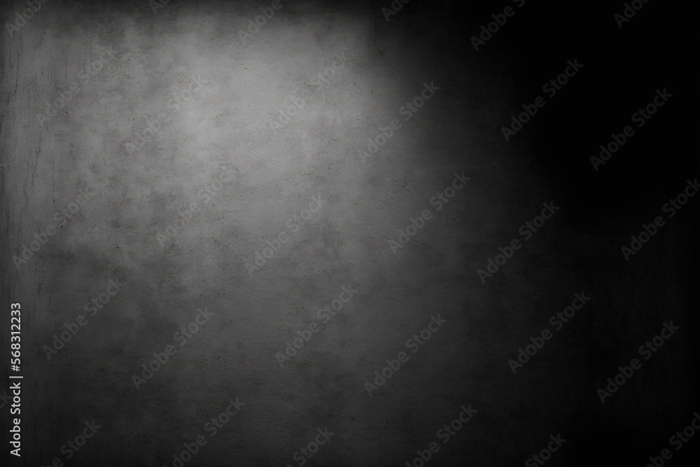 Concrete background or texture painted in a dark gray with shadow and grain details. Image with room for text that is high contrast and resolution. Design template. Generative AI