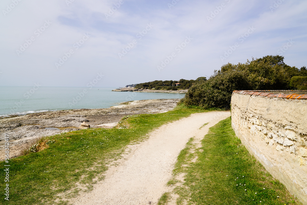 pathway access to beach sea in Saint-Palais-sur-Mer coast Atlantic in france pathway access to beach sea in Saint-Palais-sur-Mer coast Atlantic in france