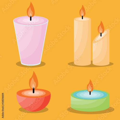 candles on orange background illustration