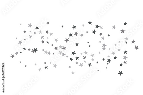 Star confetti. Silver casual confetti background. Bright design pattern.