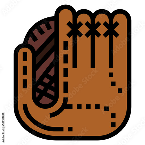 baseball glove filled outline icon style