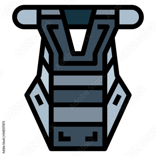 chest guard filled outline icon style
