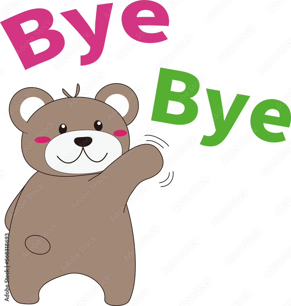手を振るくま（Bye bye)