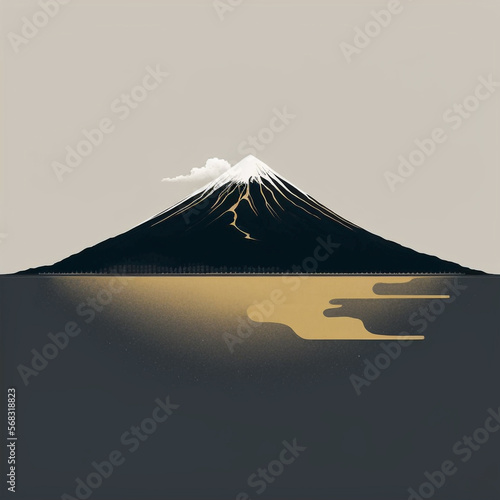 Minimalist representation of Mount Fuji  Japan