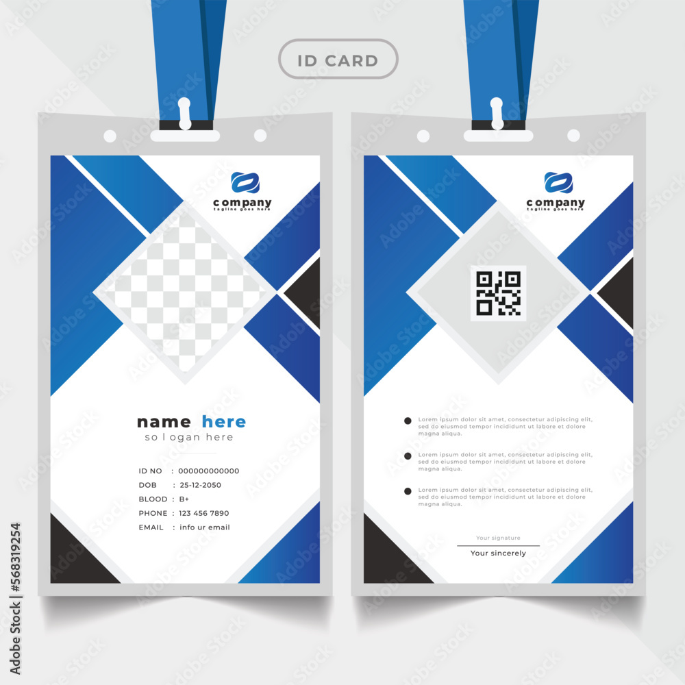 Corporate Id card design with Modern Identity Card Template. Id card