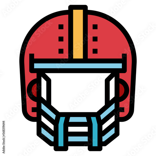 Helmet filled outline icon style