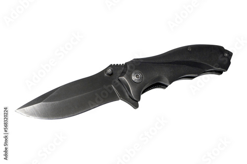 Fotografie folding survival knife isolated from background
