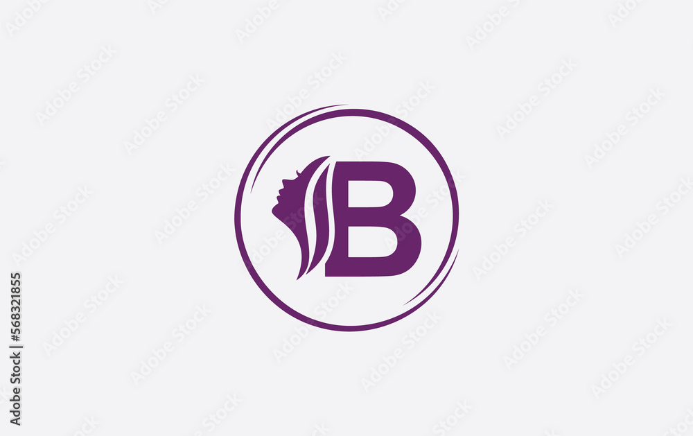 Beauty spa logo and woman hair logo symbol design with the letter and alphabet Beauty spa logo and woman hair logo symbol design with the letter and alphabet