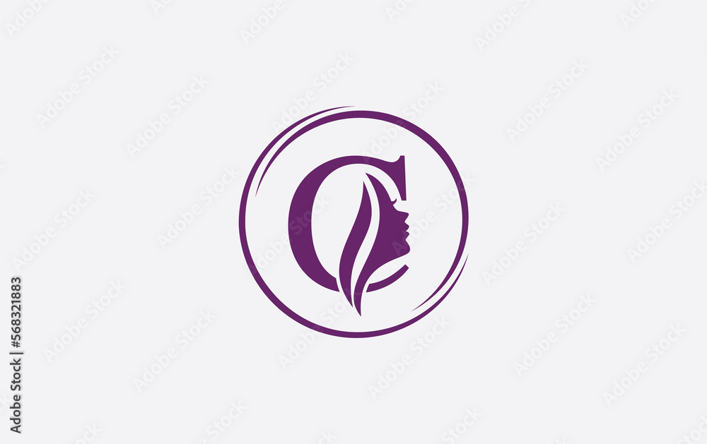 Beauty spa logo and woman hair logo symbol design with the letter and alphabet Beauty spa logo and woman hair logo symbol design with the letter and alphabet