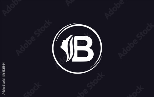 Beauty spa logo and woman hair logo symbol design with the letter and alphabet