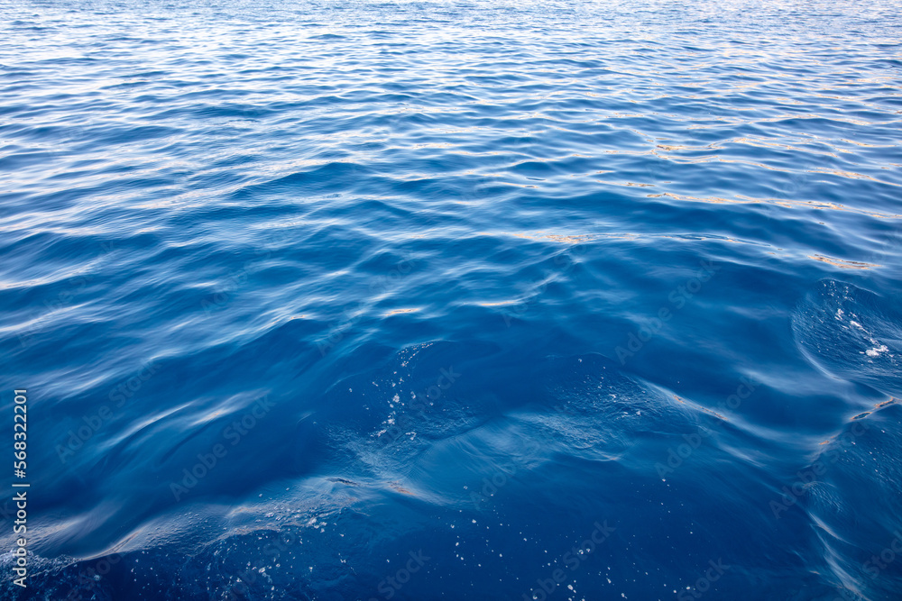 Blue expanse of water in the sea.