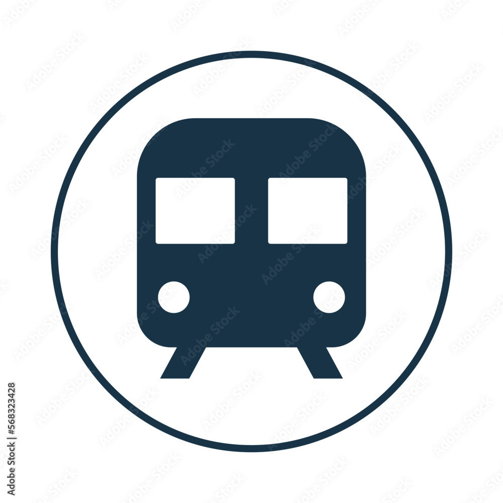 Round train silhouette icon. Railroad. Vector. Round train silhouette icon. Railroad. Vector.