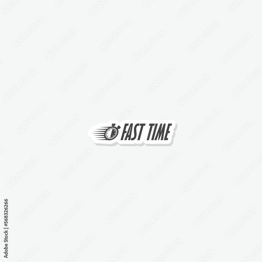 Obraz premium Fast time logo icon sticker isolated on gray background